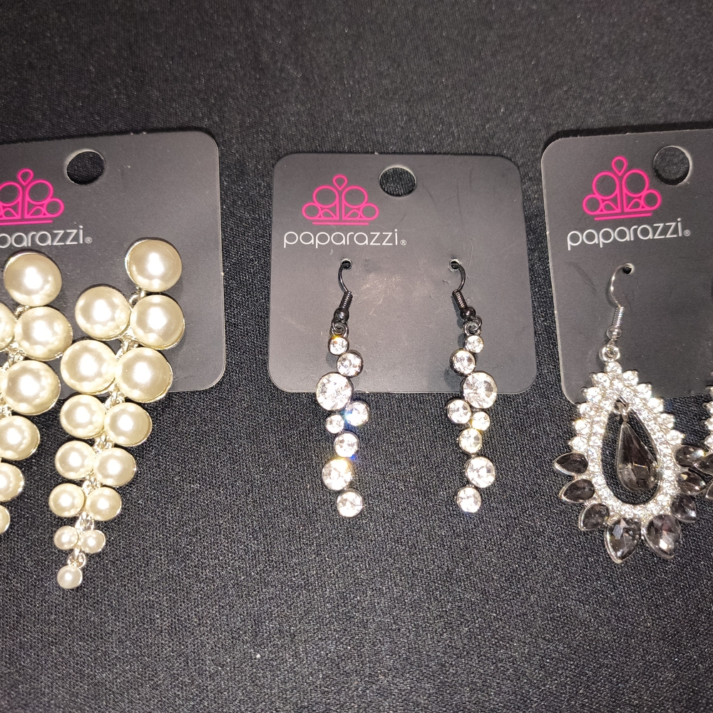 Paparazzi Pearl and Crystal Earring Trio
